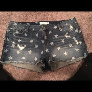 Never worn TORRID size 24 jean shorts with stars